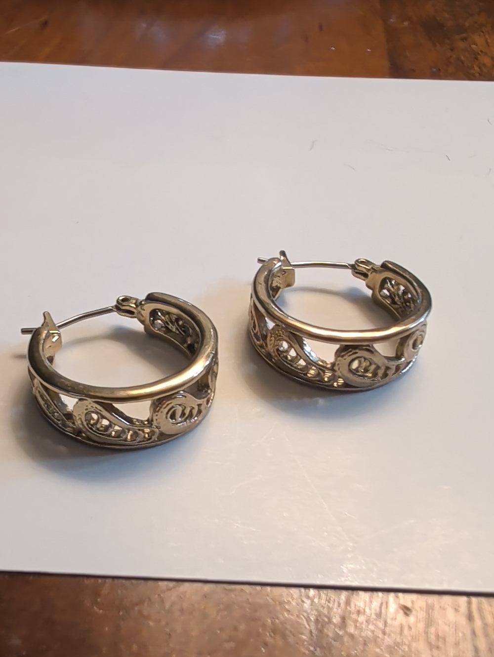 Filligree Hoop Earrings Gold  10kt gp Delicate, Feminine,  Timeless Classic